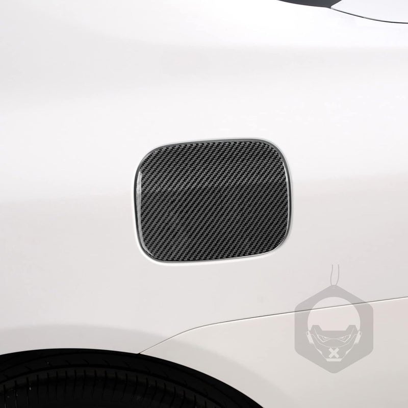 PJFUS Real Premium Carbon Fiber Car Rear Door Fuel Tank Cap Decoration Tank Cap Cover Sticker Auto Exterior Accessories Compatible with Toyota Corolla 2009 2010 2011 2012 2013 black - Image 3