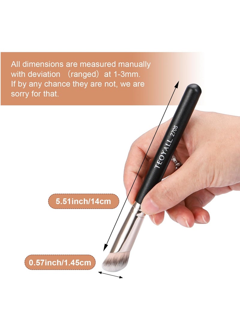 TEOYALL Under Eye Concealer Brush, Angled Contour Brush Synthetic Kabuki Brush for Concealing Blending Setting Buffing with Liquid, Cream and Powder Cosmetic (270S) - Image 2