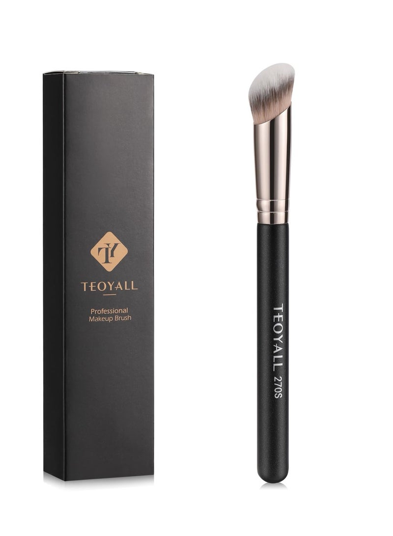 TEOYALL Under Eye Concealer Brush, Angled Contour Brush Synthetic Kabuki Brush for Concealing Blending Setting Buffing with Liquid, Cream and Powder Cosmetic (270S) - Image 1