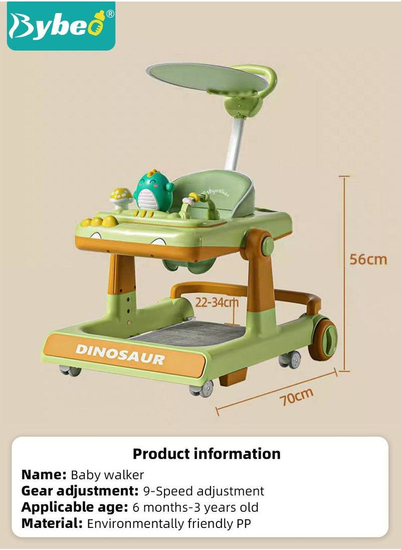 Bybeo - 3 in 1 Baby Walker With Parent Push Handle, Children Walkers with Wheels, Adjustable Height & Speed Multifunction and Big Comfortable Seat Cushion, Detachable Trampoline Mat for Infants Boys Girls - Image 1