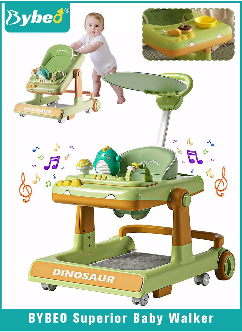 Bybeo - 3 in 1 Baby Walker With Parent Push Handle, Children Walkers with Wheels, Adjustable Height & Speed Multifunction and Big Comfortable Seat Cushion, Detachable Trampoline Mat for Infants Boys Girls - Image 1