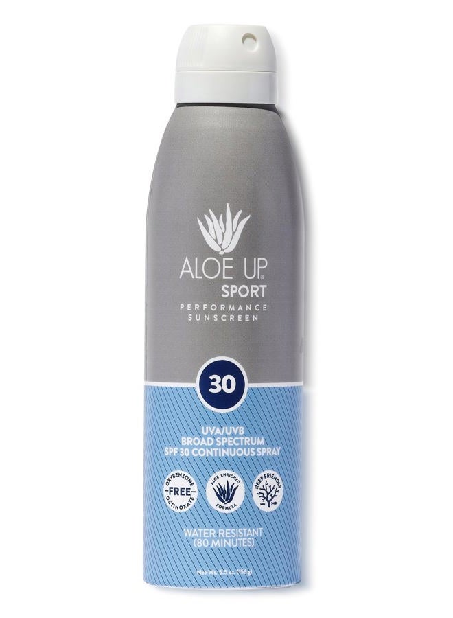 Aloe Up Sun & Skin Care Products SPF 30 Continuous Sunscreen Spray 6-Ounce Metallic/Blue - Image 1