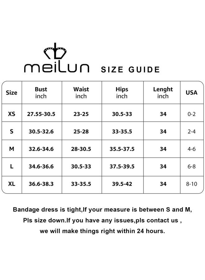 Meilun Women's Rayon Strapless Bandage Bodycon Midi Party Dress Black Medium - Image 4
