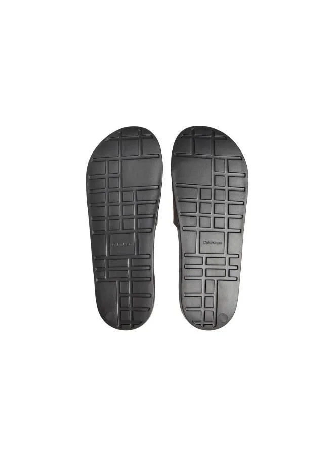 Calvin Klein Black/Bordeaux Contoured Logo Sliders for Men | Best Price UAE