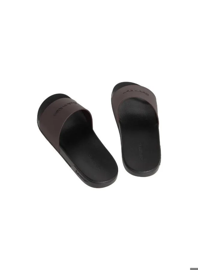 Calvin Klein Black/Bordeaux Contoured Logo Sliders for Men | Best Price UAE