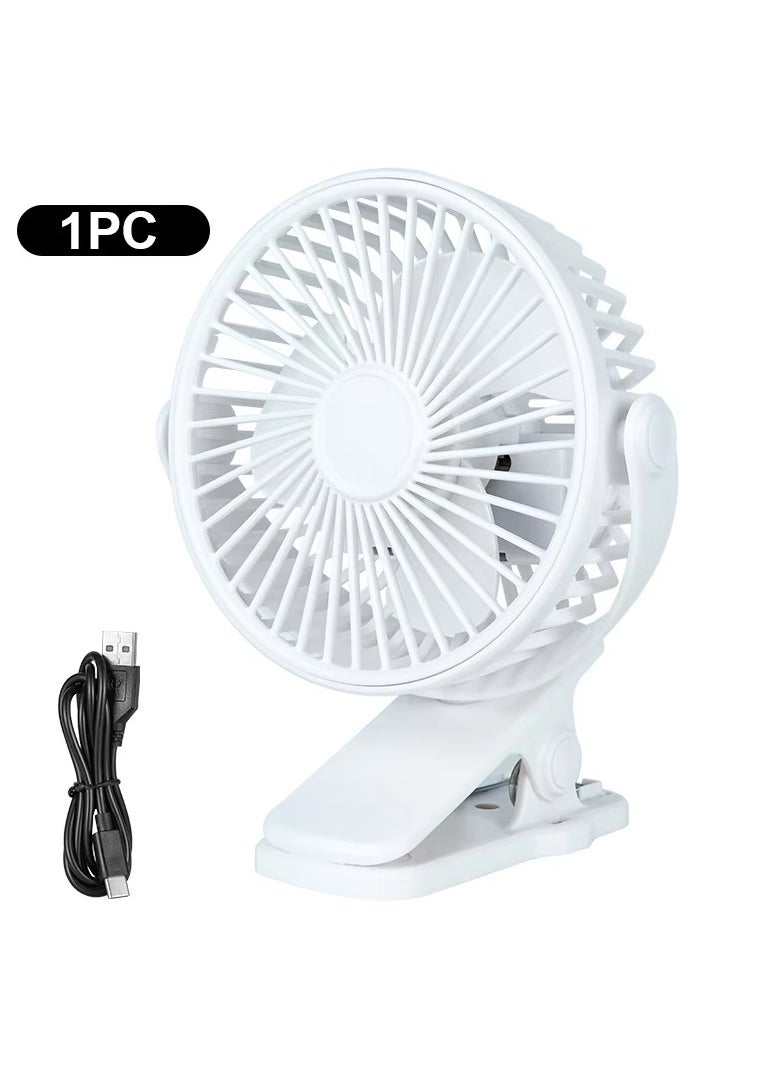 Generic Mini clip electric fan, which can rotate 180 degrees. The stand supports USB charging, and multiple gears can be adjusted.  - Image 1
