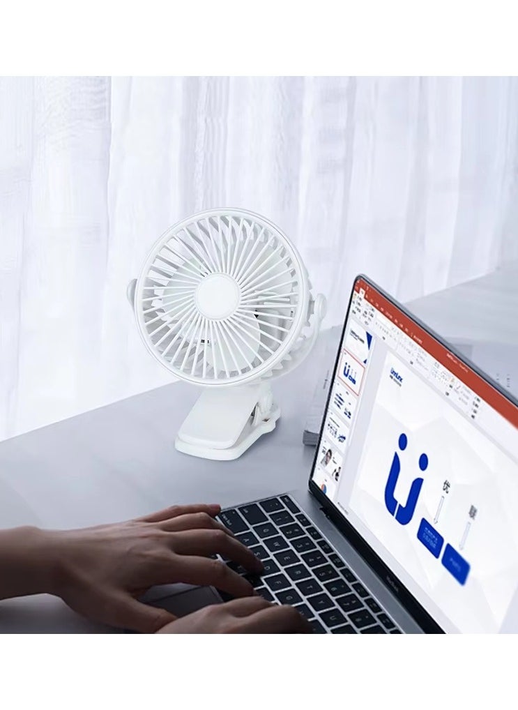 Generic Mini clip electric fan, which can rotate 180 degrees. The stand supports USB charging, and multiple gears can be adjusted.  - Image 3