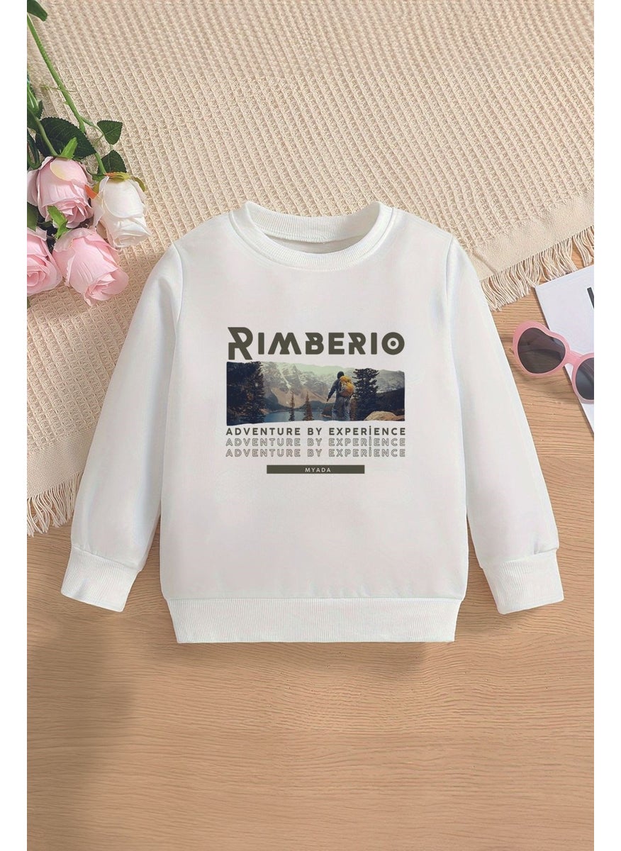 Myada - Polar Fleece Emoji Rimberio Mountain Hiking Printed Oversize Hooded Kids Sweatshirt 15639 - Image 1