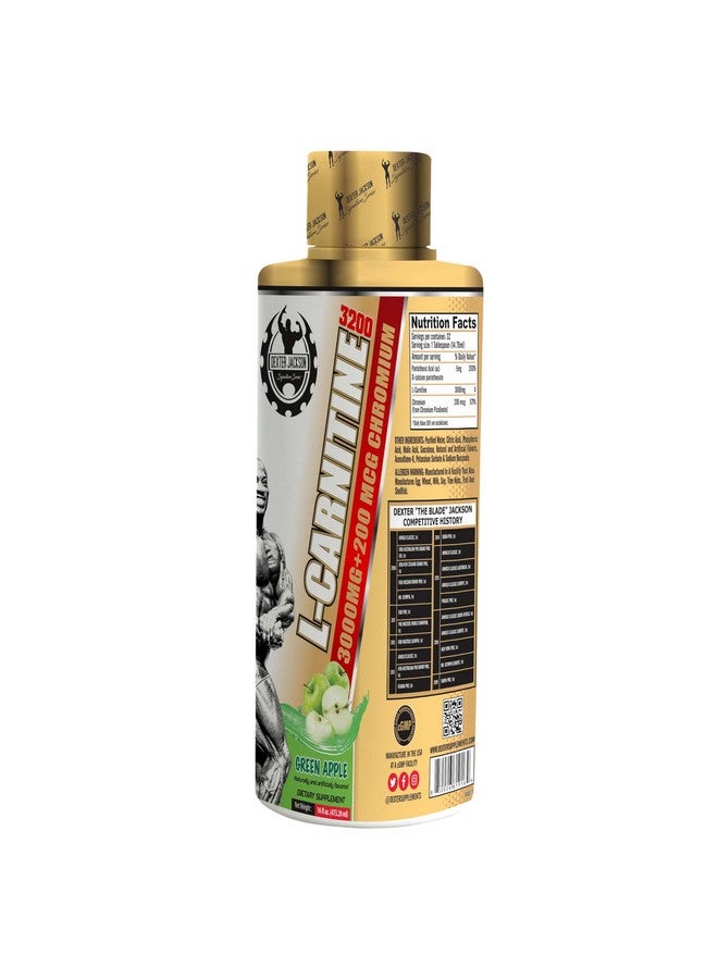 DEXTER JACKSON ديكستر جاكسون ل-كارنيتين سائل | نكهة التفاح الأخضر | زجاجة 473.28 مل - مكمل غذائي لتمثيل الدهون وزيادة الطاقة - 31 حصة - Image 5