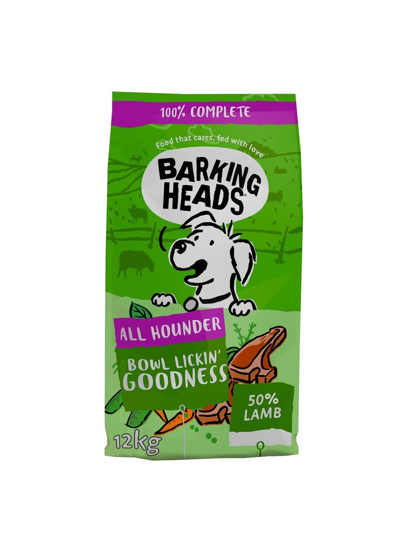 Complete Dry Dog Food 12kg - Adult All Hounder Bowl Lickin' Goodness Lamb - Natural Everyday Immunity & Vitality - Vet Approved