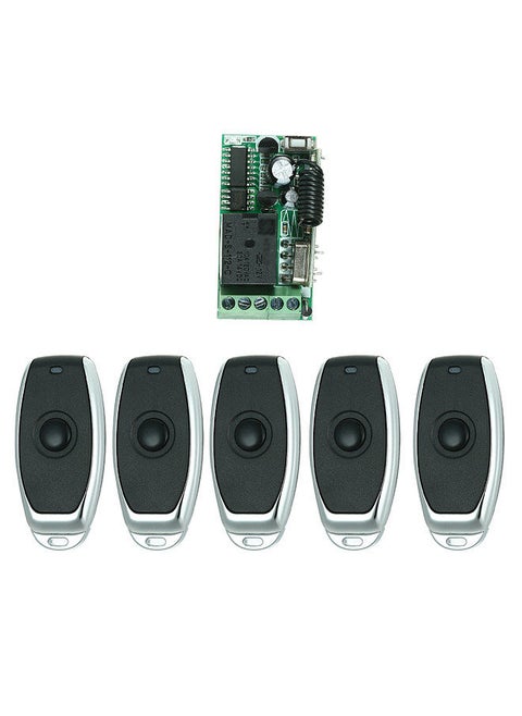 433Mhz DC 12V Universal RF Remote Control Switch Relay Receiver Module Mini 1CH Wireless Control Switch + 5PCS RF 433 Mhz Transmitter Remote Controls