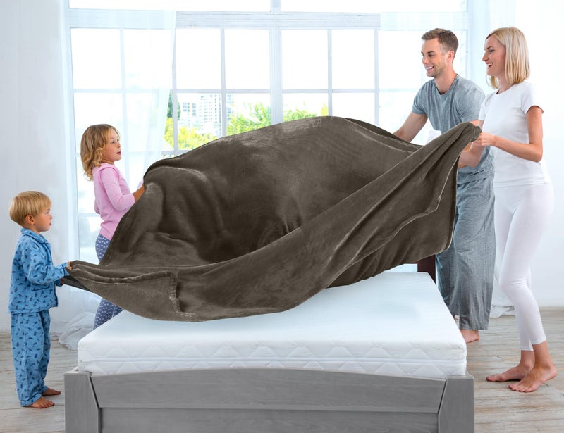 Utopia Bedding Fleece Blanket Queen Size Brown 300GSM Luxury Fuzzy Soft Anti-Static Microfiber Bed Blanket (90x90 Inches) - Image 3