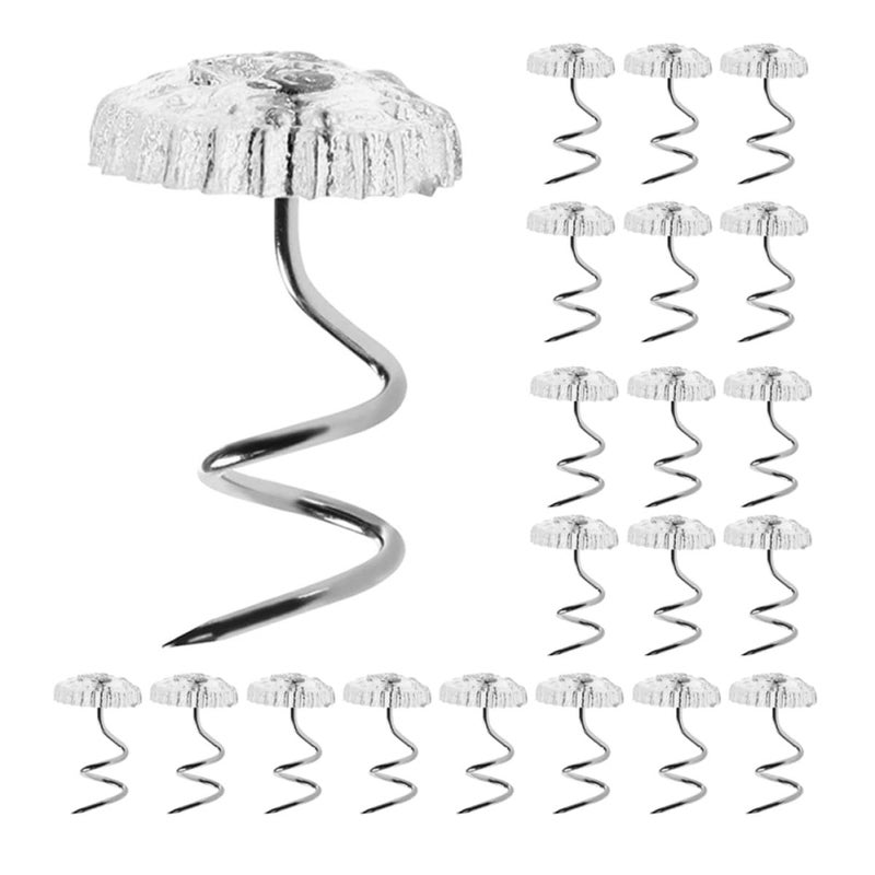 دبابيس تنجيد حلزونية من الفولاذ المقاوم للصدأ لتثبيت أغطية أريكة الأثاث 100 قطعة - Image 2