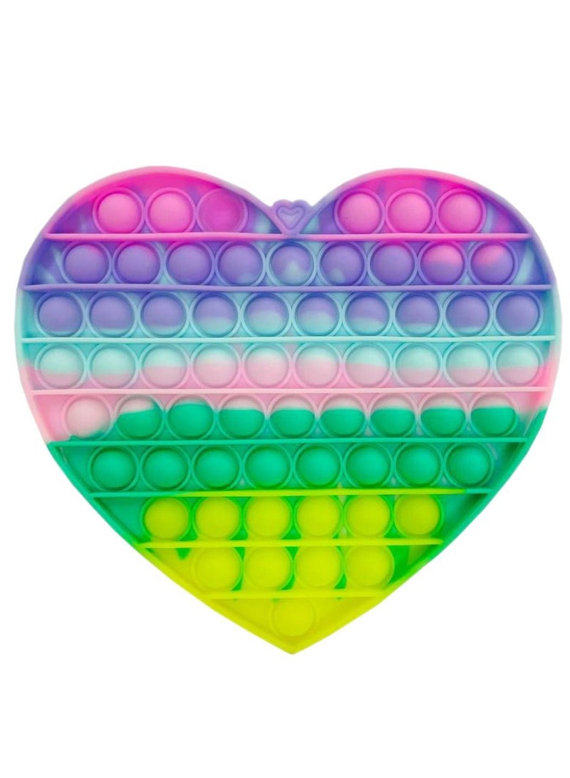 Prime Push Pop Bubble Fidget Heart Sensory Toy  Non-Toxic Stress Relieve Silicone Squeeze Push Pop Bubble Sensory Fidget Squishy Toy - Image 1