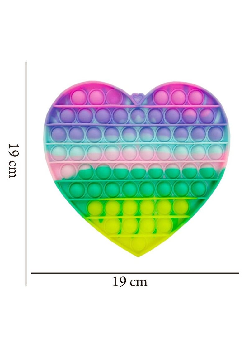 Prime Push Pop Bubble Fidget Heart Sensory Toy  Non-Toxic Stress Relieve Silicone Squeeze Push Pop Bubble Sensory Fidget Squishy Toy - Image 2
