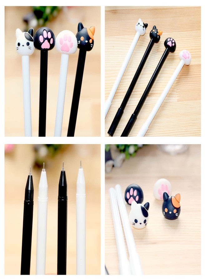 YYaaloa 32pcs Cute Novelty Gel Ink Pens Cartoon Cat and Paws Writing Pens 0.5 mm Black Ink Assorted Styles Fun Kawaii Pens Bulk for Office Supplies (32pcs cat style, Black) - Image 2