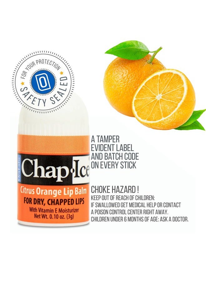 Chap Ice Chap-Ice® | Premium and Traditional Lip Balm for Chapped, Dry, or Windburned Lips | Pocket Size Display with Assorted Flavors - Cherry, Citrus Orange, Kiwi Lime - 50 Mini Sticks (0.10oz/3g) - Image 3