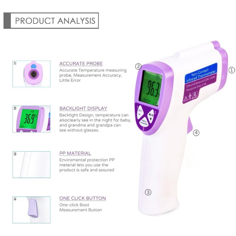MCP YI-400 Digital Non Contact Infrared Forehead Thermal Scanner Fever Check Machine for Kids Adults Thermometer - Image 2