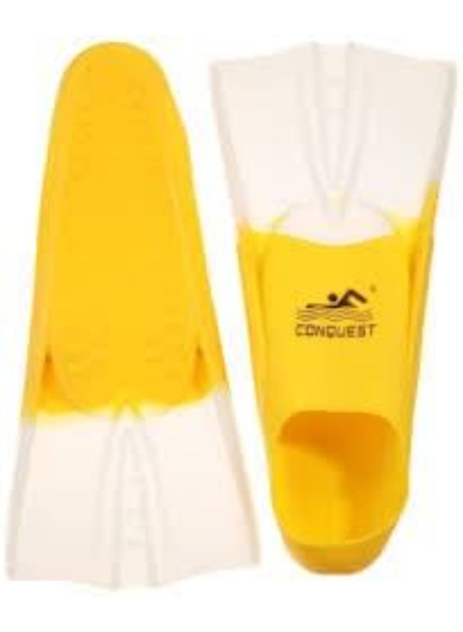 Generic Flexible Silicone Swimming Fins - Shark Fin Design - Unisex - High Performance & Precise Water Control (Yellow)