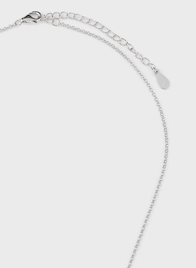 MOMNT Silbertale Half Crescent Moon Necklace