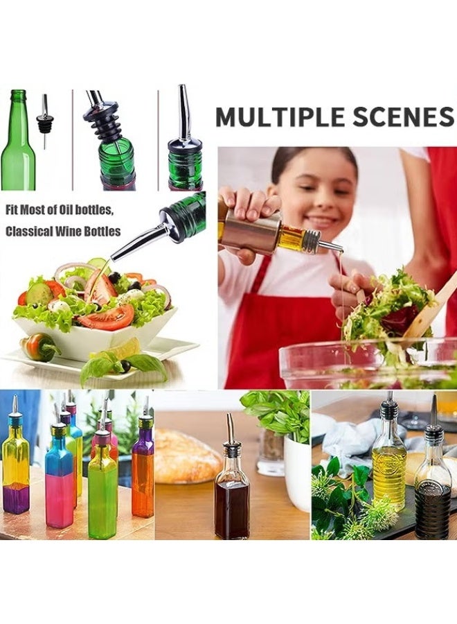 EETU Bottle Pourer,12 Pack Stainless Steel Pour Spout With Dust Caps For Bottles,Bottle Pourers For Alcohol,Olive Oil,Speed Pourers - Image 2