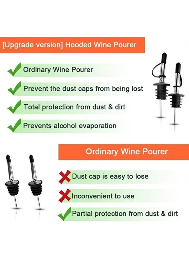 EETU Bottle Pourer,12 Pack Stainless Steel Pour Spout With Dust Caps For Bottles,Bottle Pourers For Alcohol,Olive Oil,Speed Pourers - Image 3