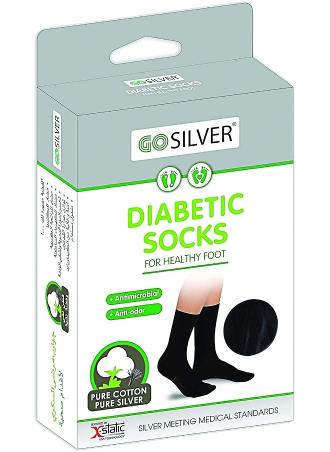GO SILVER Go Silver Diabetic Socks Brown, Size: 35/38  - Image 1