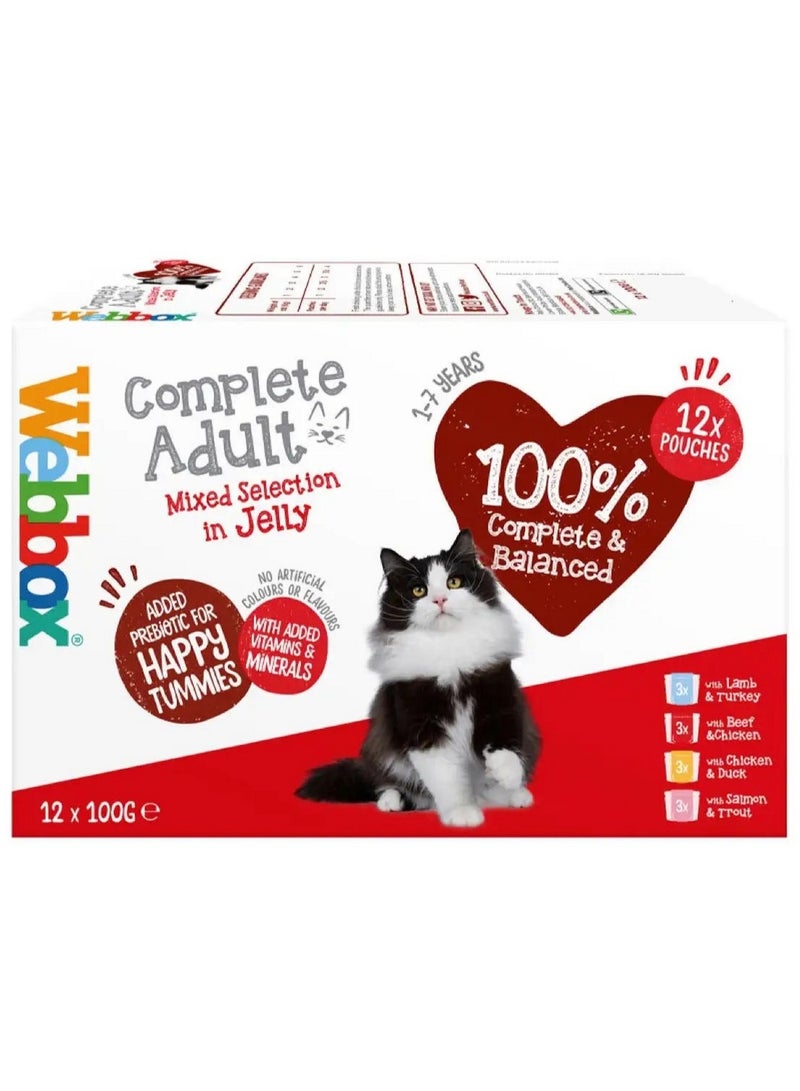 ويبوكس كاتس ديلايت، كيس كامل، تشكيلة متنوعة في الجيلي، 12 × 100 غرام - Image 1