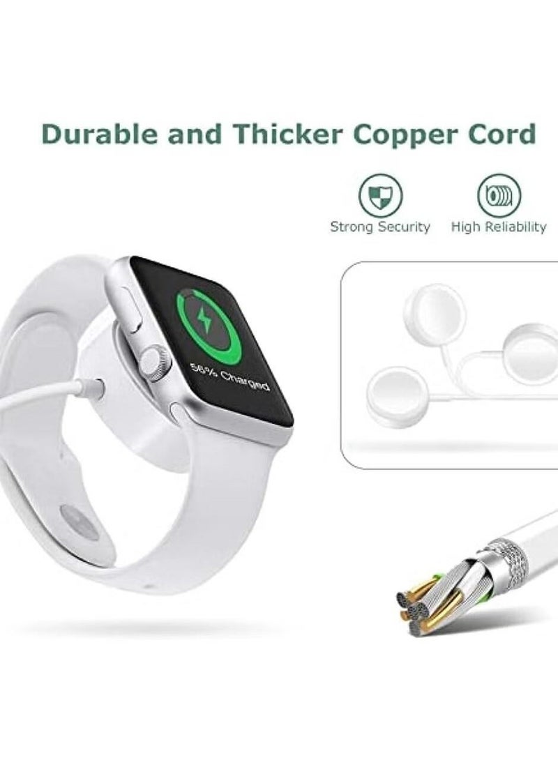 كابل شحن مغناطيسي سريع USB-C لساعات آبل سلسلة 9 و8 و7 و6 و5 و4 و3 و2 و1 - بطول 1 متر، متوافق مع الاستخدام اليومي والمنزل والمكتب والسفر - Image 3
