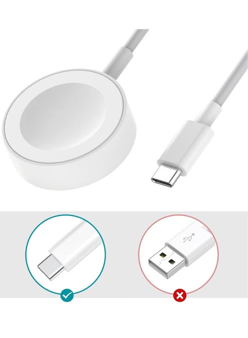 كابل شحن مغناطيسي سريع USB-C لساعات آبل سلسلة 9 و8 و7 و6 و5 و4 و3 و2 و1 - بطول 1 متر، متوافق مع الاستخدام اليومي والمنزل والمكتب والسفر - Image 4