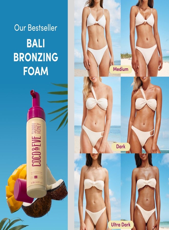 Coco & Eve Sunny Honey Self Tanner Foam - (Medium) Fast Drying, Streak-Free Sunless Tanning Mousse, Tropically Scented Lightweight Natural Looking Tan, Non-Sticky, Vegan, Cruelty Free | 6.7 Fl Oz - Image 3