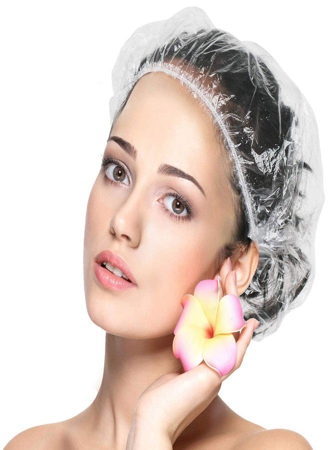 Shower Cap (Pack of 100) - Free Size, Reusable & Waterproof, Individually Wrapped - Thick Disposable Hair Caps for Men & Women, Hotel, Spa, Salon, Home, Travel Use