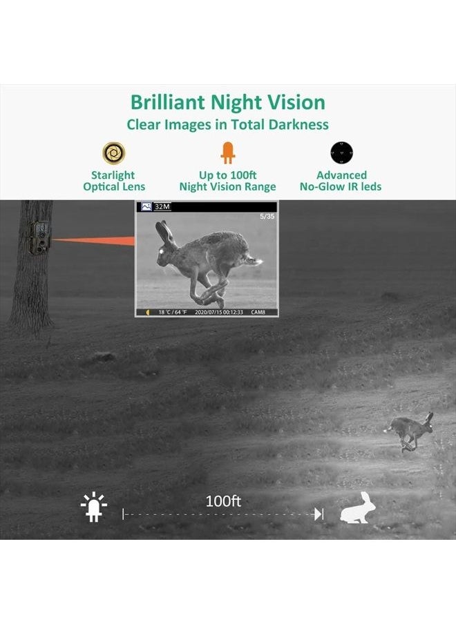 GardePro E8 Trail Camera WiFi 32MP 1296p Fast 0.1s Trigger Speed Motion Activated 100ft Night Vision IP66 Waterproof  - Image 5