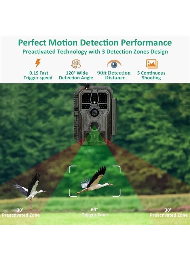 GardePro - E8 Trail Camera WiFi 32MP 1296p Fast 0.1s Trigger Speed Motion Activated 100ft Night Vision IP66 Waterproof - Image 1