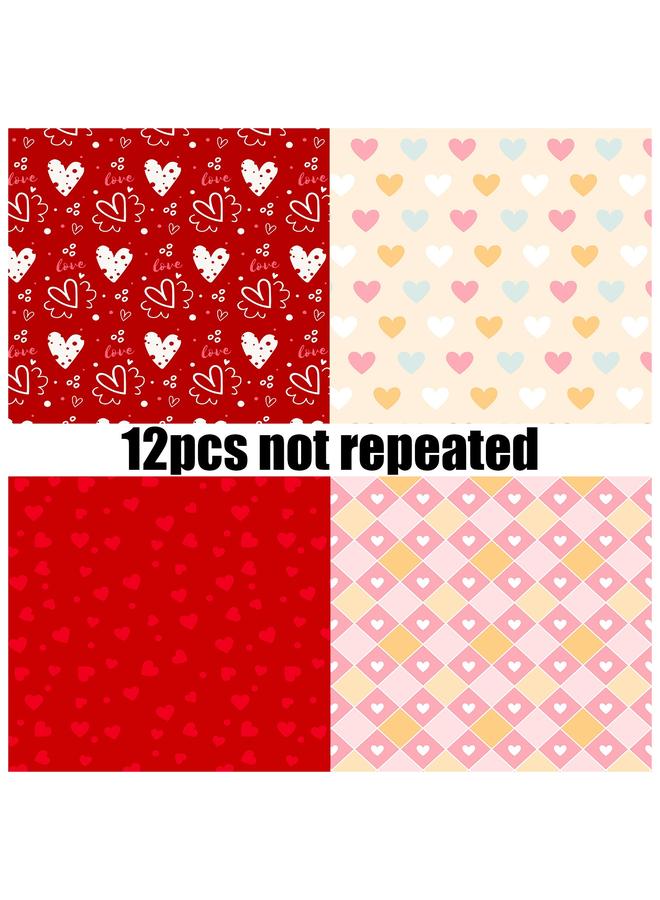 Bluejw 12 Pink Valentine's Day Material Paper Festival Celebration Packaging Cutting Hand Account Album Material Package - Image 5