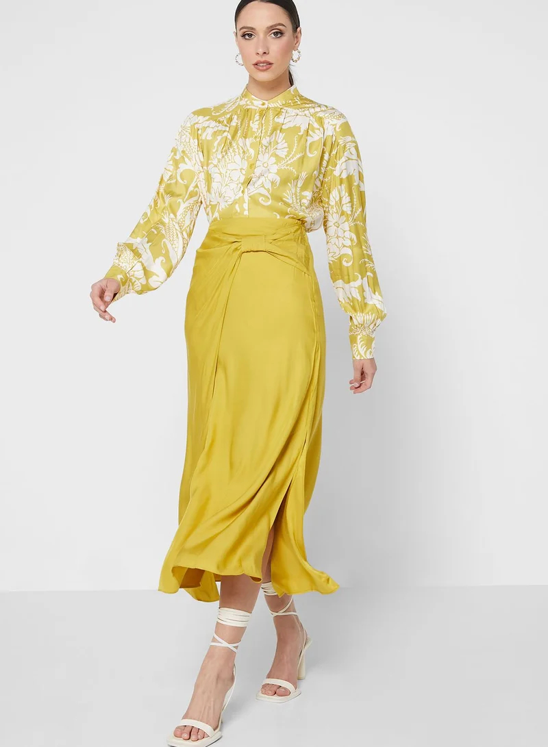 Ted Baker High Waist Side Slit Skirt