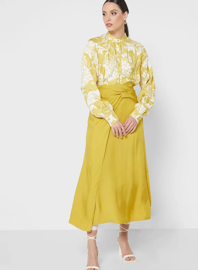 Ted Baker High Waist Side Slit Skirt