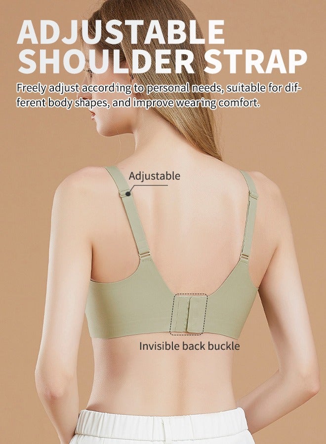 2-Pack Seamless Comfort Bra Wireless Underwear with Jelly Support Straps Adjustable Fit & Ultra-thin Sweat-wicking Fabric for Hot Climates  - Image 5
