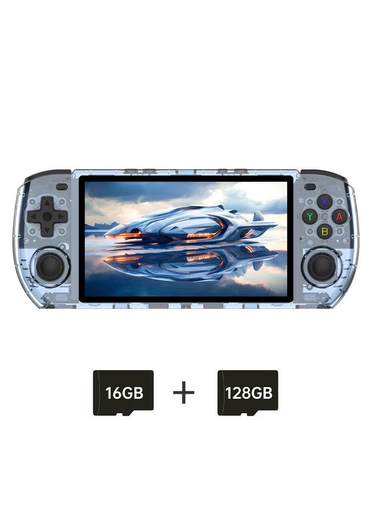 Powkiddy - POWKIDDY RGB10 MAX3 Handheld Game Console, 5 Inch IPS Screen Retro Video Game Console Open Source Linux Game Player, Support WiFi & Bluetooth,10000+ Games Portable PSP (Blue, 128G) - Image 1