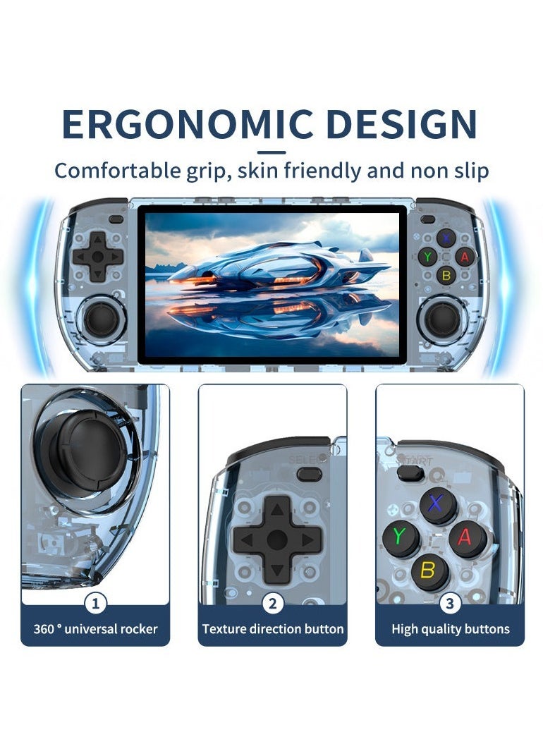 Powkiddy - POWKIDDY RGB10 MAX3 Handheld Game Console, 5 Inch IPS Screen Retro Video Game Console Open Source Linux Game Player, Support WiFi & Bluetooth,10000+ Games Portable PSP (Blue, 128G) - Image 1