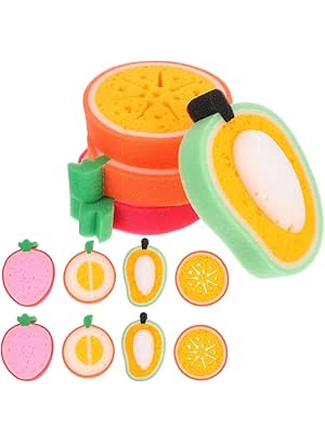 12Pcs Cartoon Fruit Kitchen Sponges Reusable Dish Washing Scrubber Pads Multifunctional Cleaning Tool - Image 1