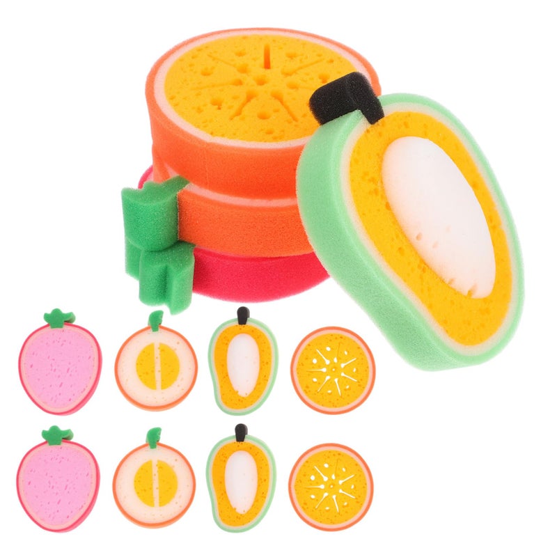 12Pcs Cartoon Fruit Kitchen Sponges Reusable Dish Washing Scrubber Pads Multifunctional Cleaning Tool - Image 2