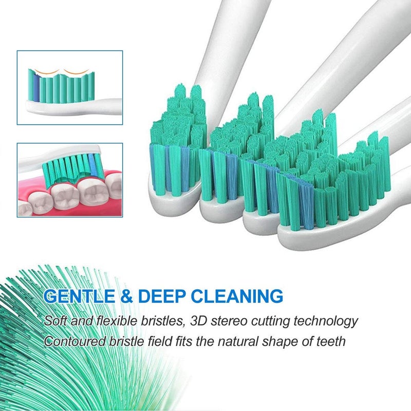 M'AYCREATE ® 8 Pack Electric Toothbrush Head Standard Replacement Toothbrush Heads for Philips Compatible with ProResults DiamondClean FlexCare Healthy White - Image 3