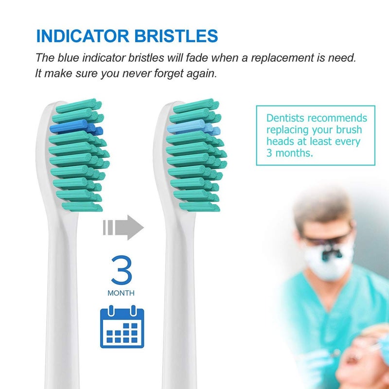 M'AYCREATE ® 8 Pack Electric Toothbrush Head Standard Replacement Toothbrush Heads for Philips Compatible with ProResults DiamondClean FlexCare Healthy White - Image 5