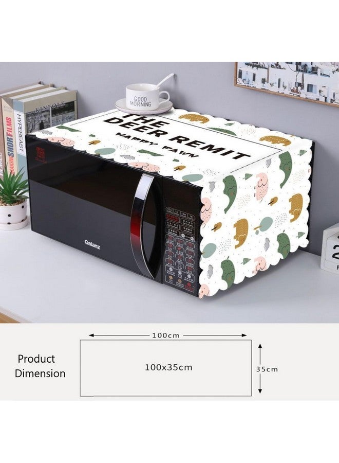 DARSHANAM WORLD Microwave Oven Cover, Waterproof Modern Design Kitchen Oven Cover Attractive Decorative Dust Proof Appliance Oven Top Cover (100 x 35 cm) (Elephant Design) - Image 3