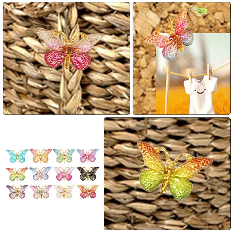 Butterfly Shaped Push Pins Metal Thumbtacks 24 Pcs for Cork Board Wall Map Office - Image 4