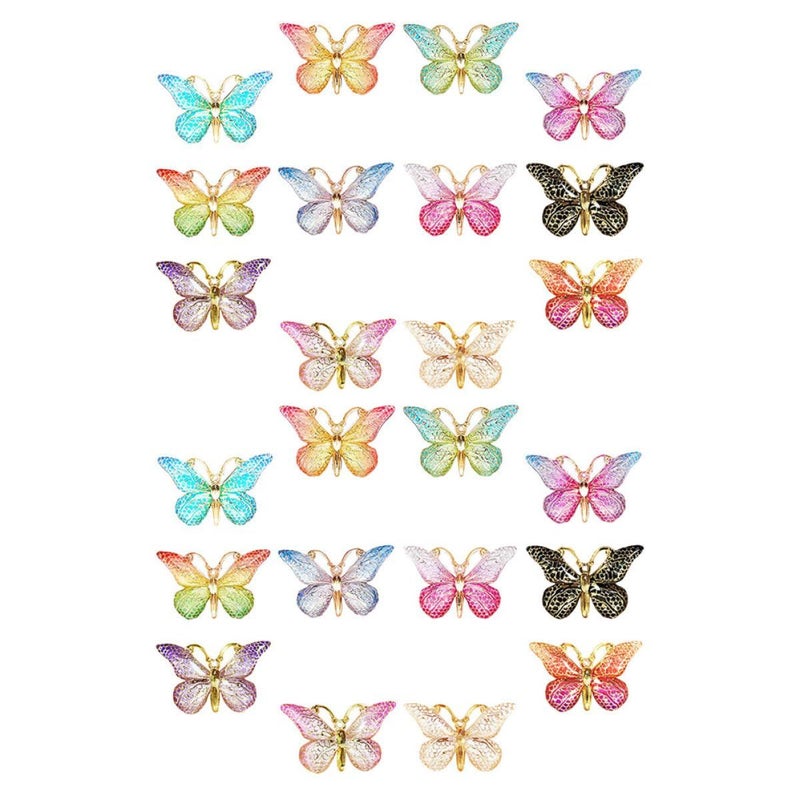 Butterfly Shaped Push Pins Metal Thumbtacks 24 Pcs for Cork Board Wall Map Office - Image 2