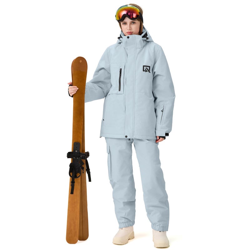 GS SNOWING Women's Ski Jackets and Pants Set Windproof Waterproof Snowboard Jacket Bibs Two Piece Ski Suits - Image 5