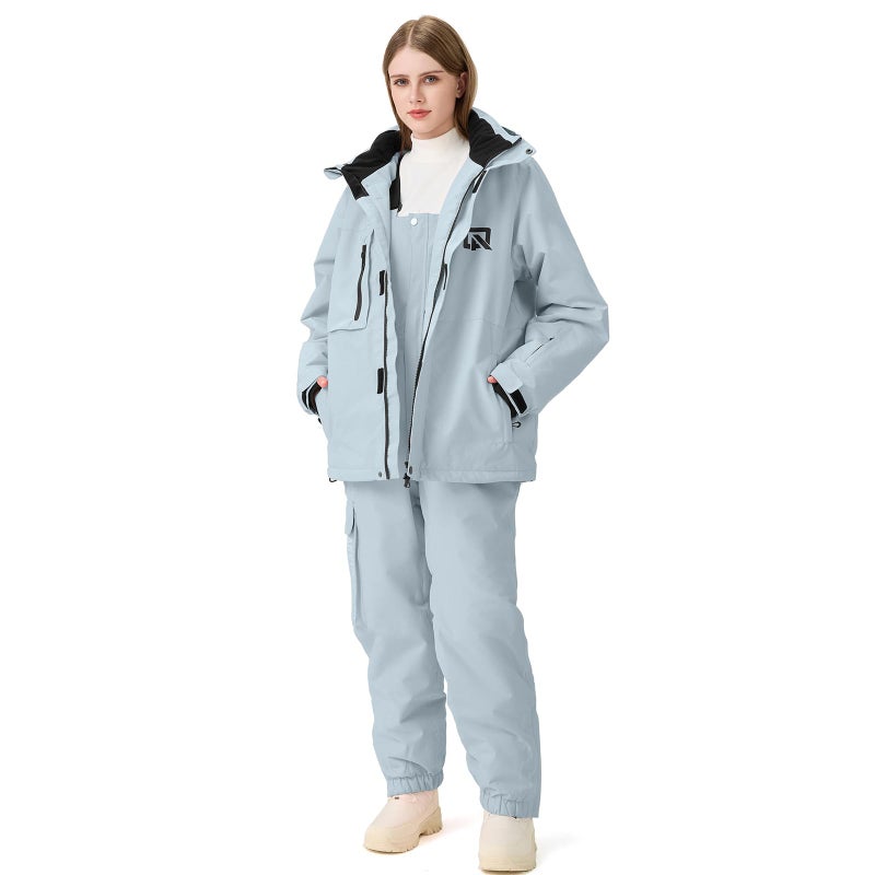 GS SNOWING Women's Ski Jackets and Pants Set Windproof Waterproof Snowboard Jacket Bibs Two Piece Ski Suits - Image 4