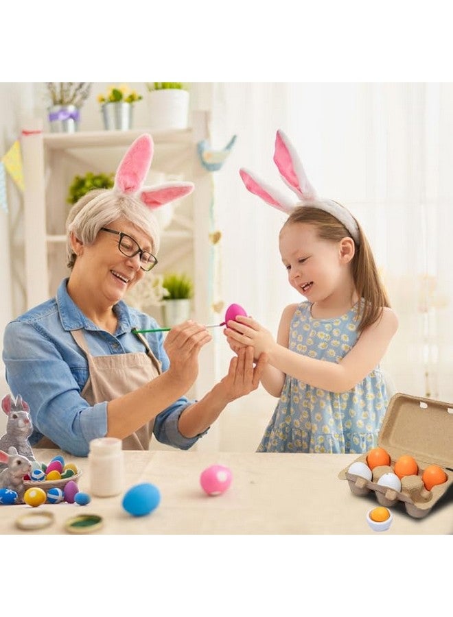 Sportsvoutdoors Sportsvoutdoors 6PCS Egg Kitchen Toys, Wooden Toy Food, Kids Play Food Cooking DIY Kitchen Pretend Play Food Set, Easter Eggs  - Image 3